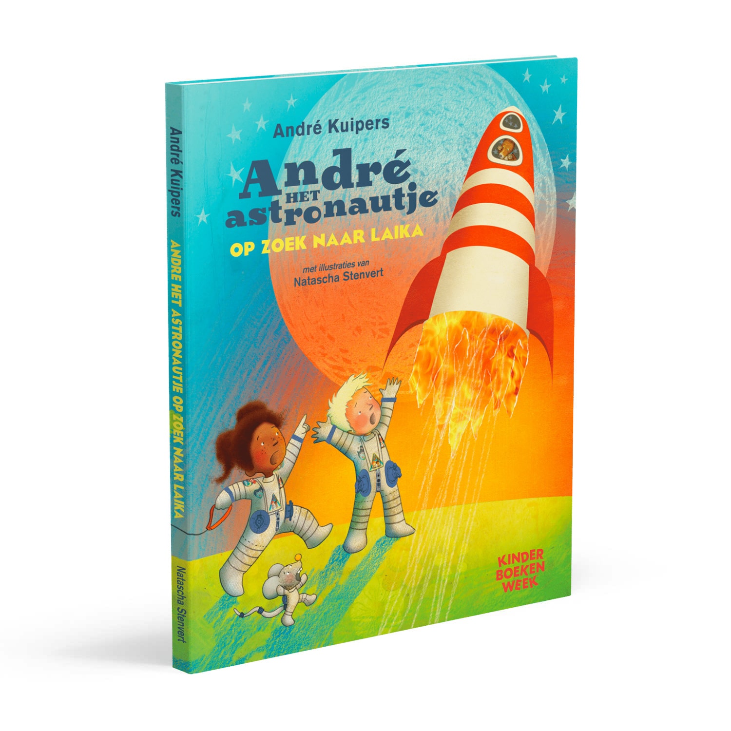 André het astronautje op zoek naar Laika.